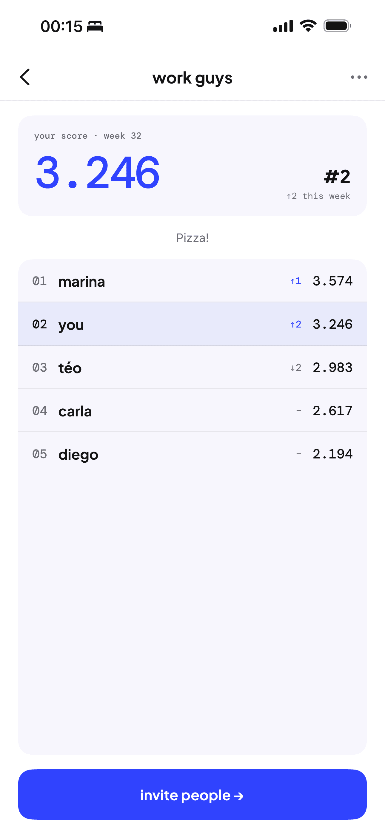 app screen · group leaderboard